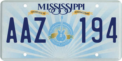 MS license plate AAZ194