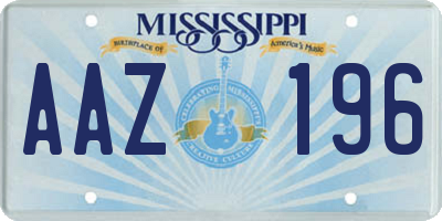 MS license plate AAZ196