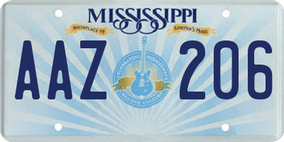 MS license plate AAZ206