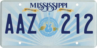 MS license plate AAZ212