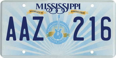 MS license plate AAZ216