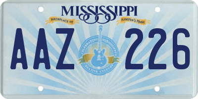 MS license plate AAZ226