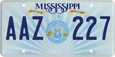 MS license plate AAZ227