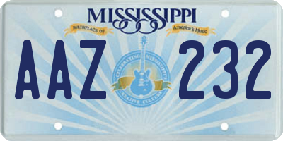 MS license plate AAZ232