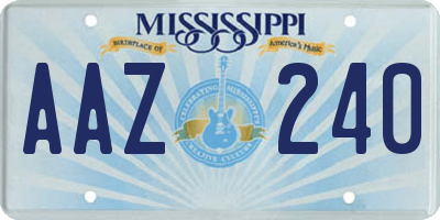 MS license plate AAZ240