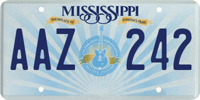 MS license plate AAZ242