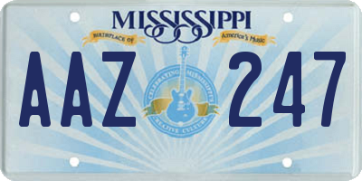 MS license plate AAZ247