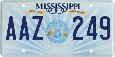 MS license plate AAZ249