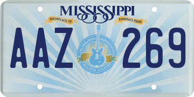 MS license plate AAZ269