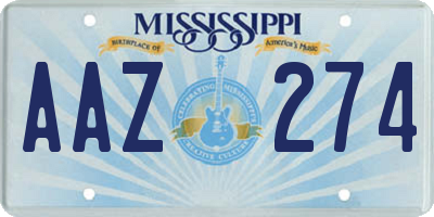 MS license plate AAZ274