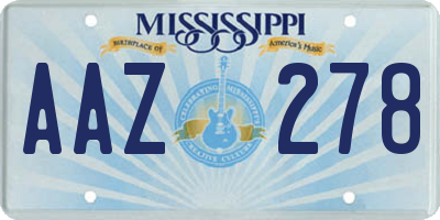 MS license plate AAZ278