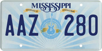 MS license plate AAZ280