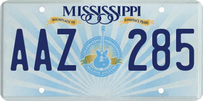 MS license plate AAZ285