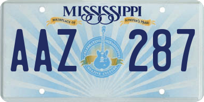 MS license plate AAZ287