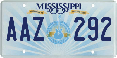 MS license plate AAZ292