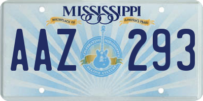 MS license plate AAZ293