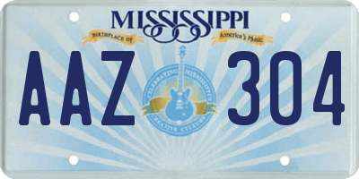 MS license plate AAZ304