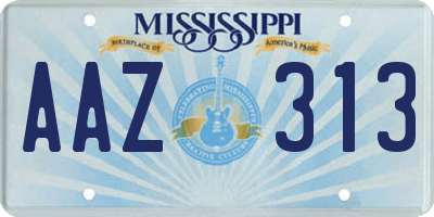 MS license plate AAZ313