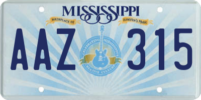 MS license plate AAZ315