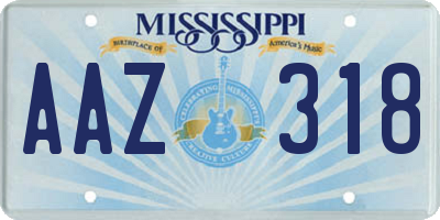 MS license plate AAZ318