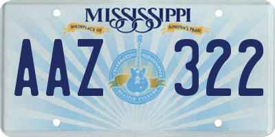 MS license plate AAZ322