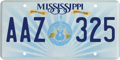 MS license plate AAZ325