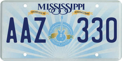 MS license plate AAZ330