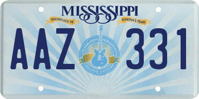 MS license plate AAZ331