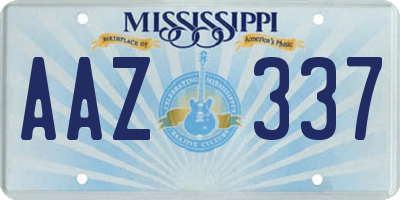 MS license plate AAZ337