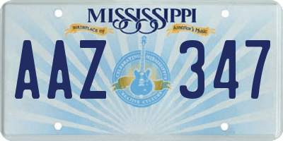 MS license plate AAZ347