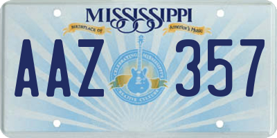 MS license plate AAZ357