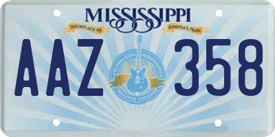 MS license plate AAZ358