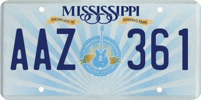 MS license plate AAZ361