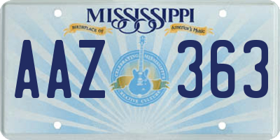 MS license plate AAZ363