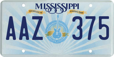 MS license plate AAZ375