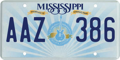 MS license plate AAZ386