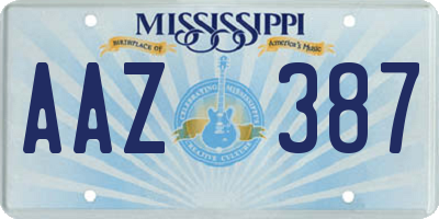 MS license plate AAZ387