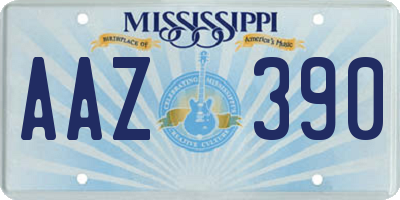 MS license plate AAZ390