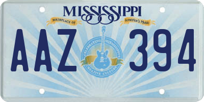 MS license plate AAZ394