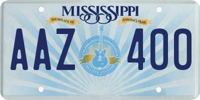 MS license plate AAZ400