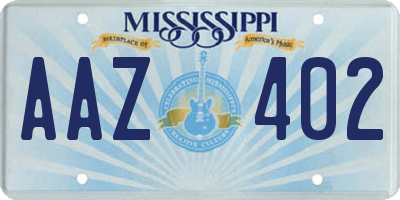 MS license plate AAZ402