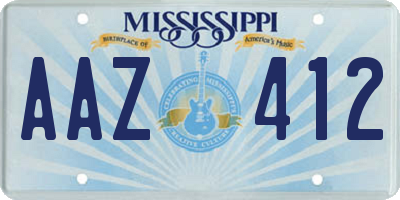 MS license plate AAZ412