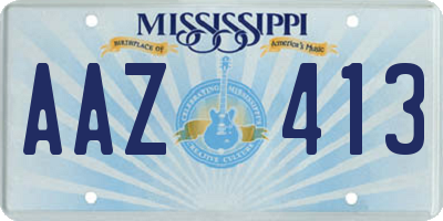 MS license plate AAZ413