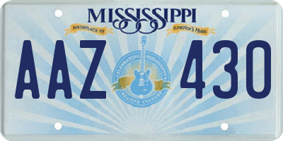 MS license plate AAZ430