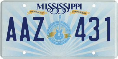 MS license plate AAZ431