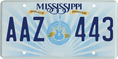 MS license plate AAZ443