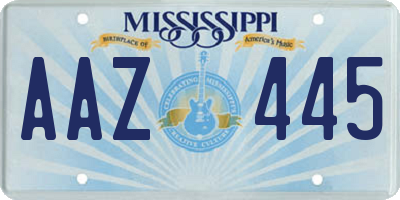 MS license plate AAZ445