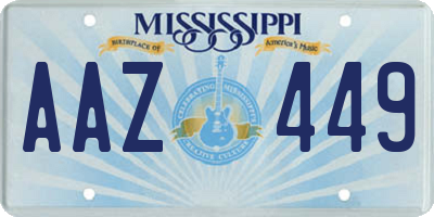 MS license plate AAZ449