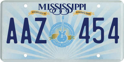 MS license plate AAZ454