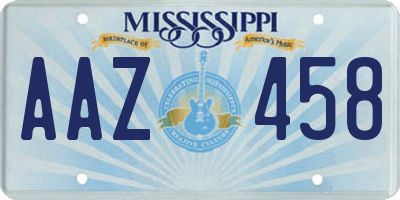 MS license plate AAZ458